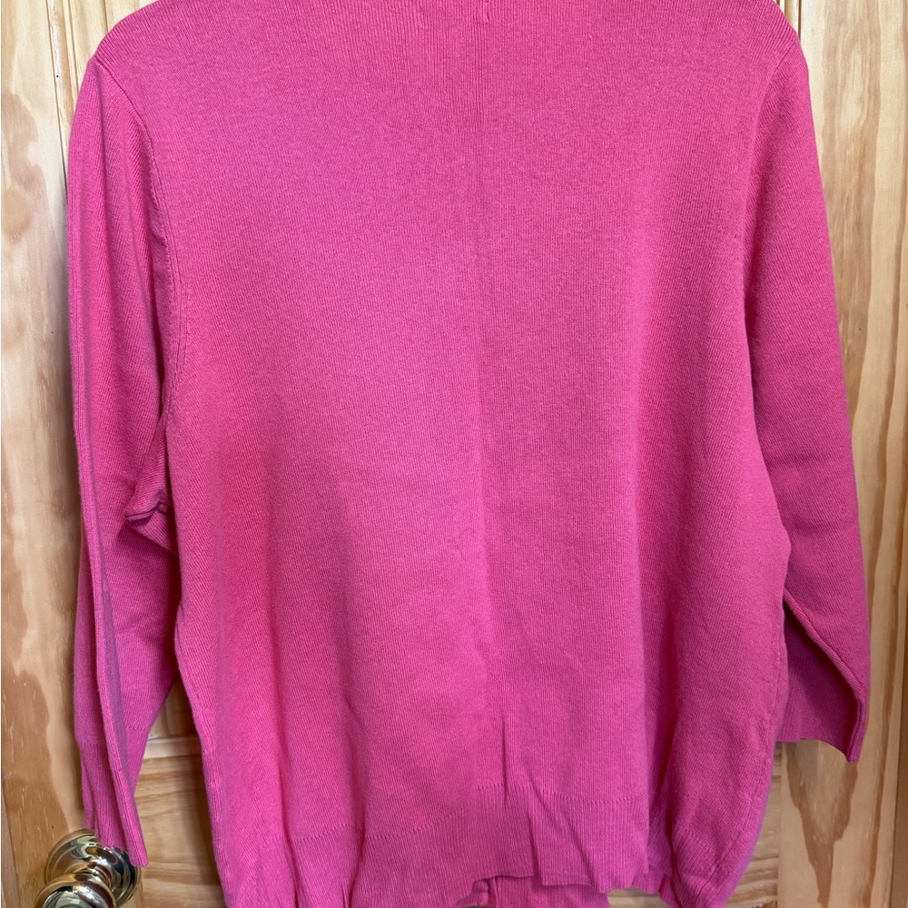 Croft & Barrow Vibrant Pink Button-Up Cardigan - Picture 4 of 4